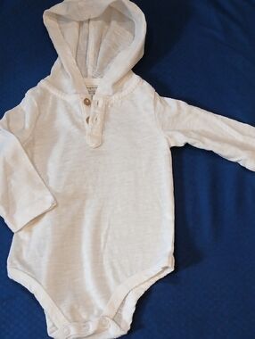 First Impressions White Hooded Baby One-Piece
